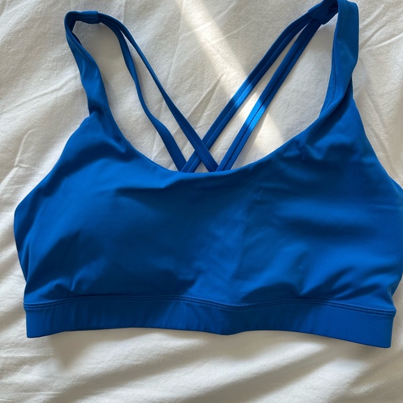 CRZ YOGA Vibrant Blue Strappy Sports Bra - Picture 1 of 2